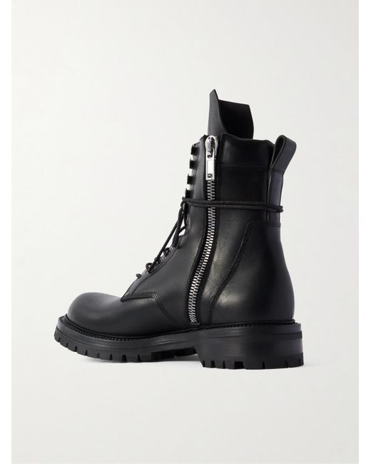 Rick Owens Black Leather Boots for men