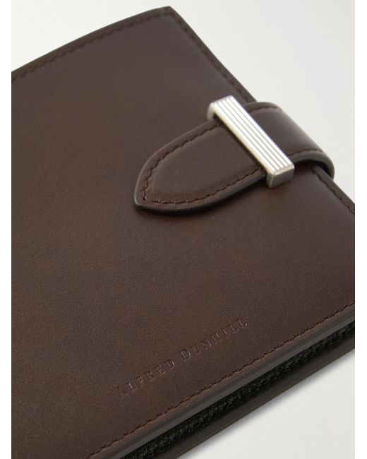 Dunhill Brown Alfred 4Cc&Cp Patina-Leather Billfold Wallet for men