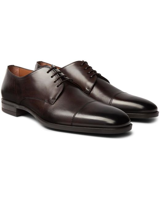BOSS Brown Kensington Leather Derby Shoes for men