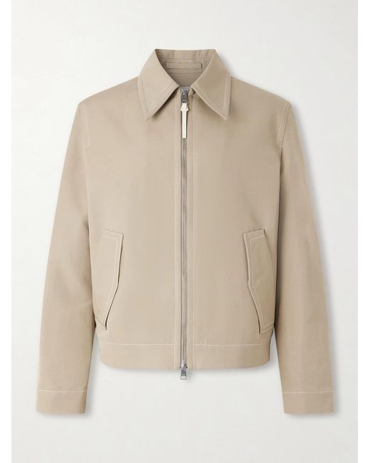 AMI Natural Cropped Cotton-Sateen Blouson Jacket for men