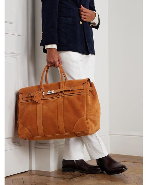 Brunello Cucinelli Brown Suede Weekend Bag for men