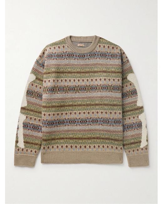 Kapital Natural Fair Isle Wool-blend Sweater for men