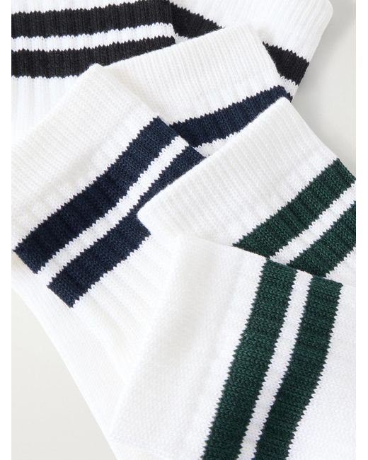 Mr P. Natural Three-Pack Cotton-Blend Socks for men