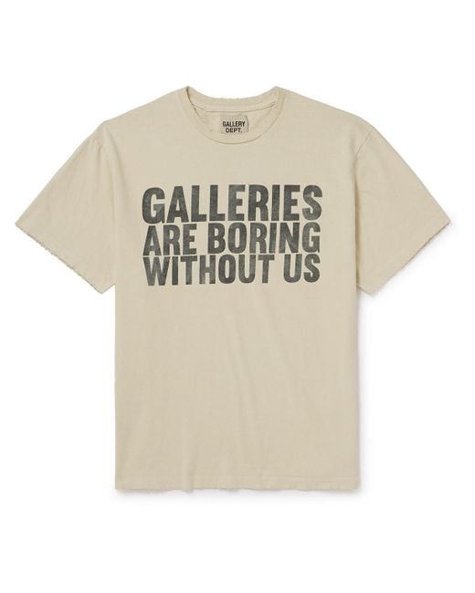 GALLERY DEPT. White Boring Distressed Printed Cotton-jersey T-shirt for men