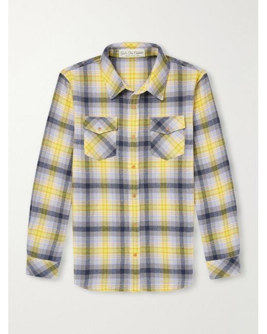 God's True Cashmere Gray Checked Cashmere Shirt for men