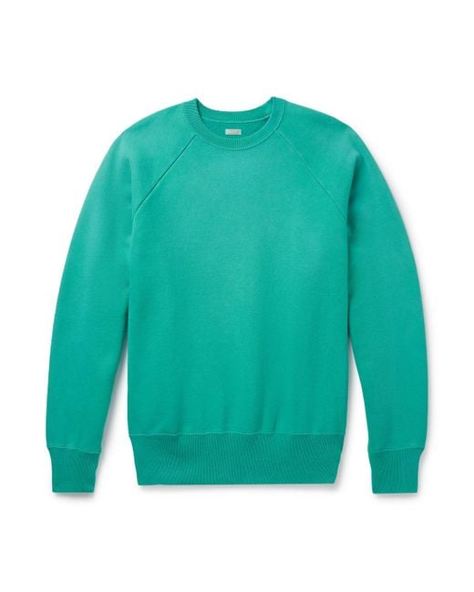 A.PRESSE Green Vintage Cotton-Jersey Sweatshirt for men