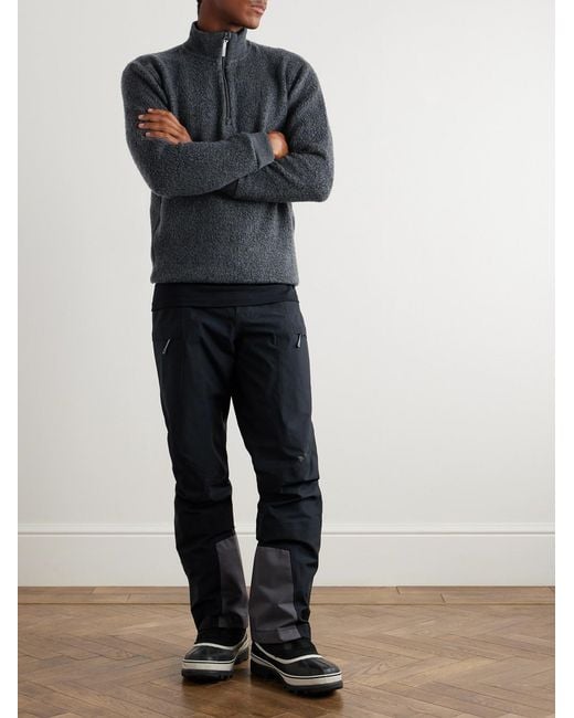 houdini Black Alto Woolly Treemerino Fleece Half-Zip Ski Mid-Layer for men