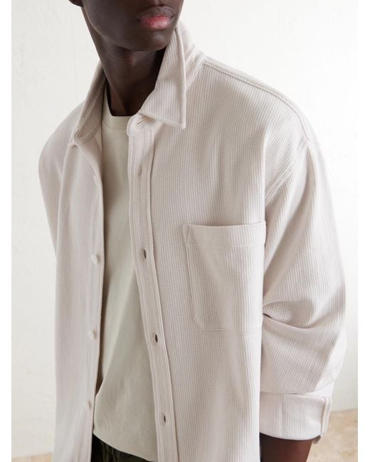 FRAME Natural Waffle-knit Cotton Shirt for men