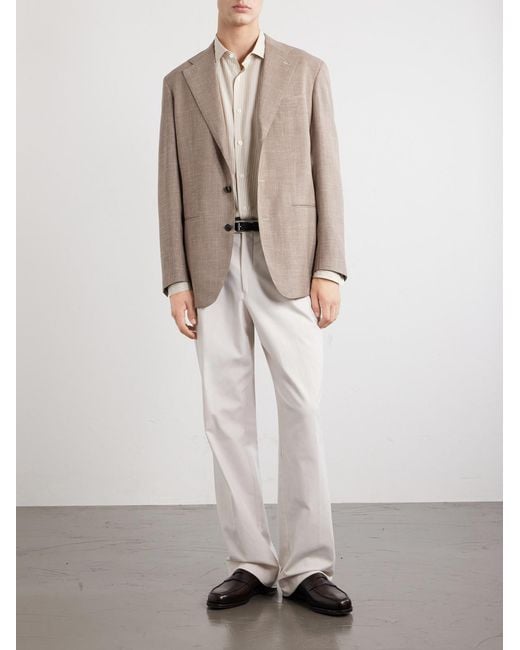 Zegna Natural Striped Silk Shirt for men