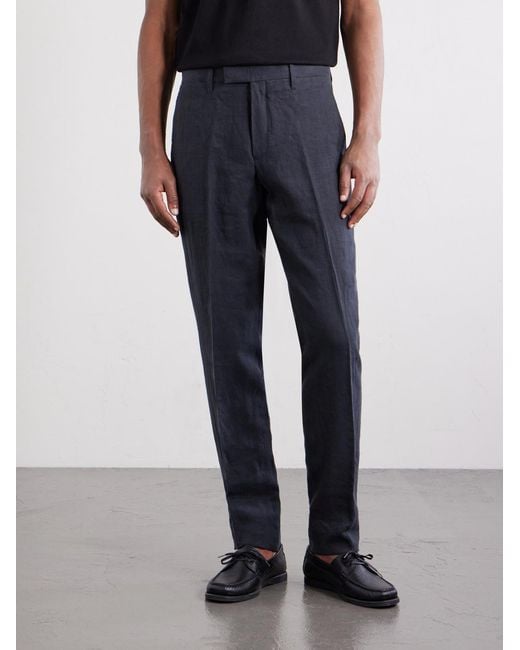Mr P. Black Phillip Slim-Fit Linen Suit Trousers for men