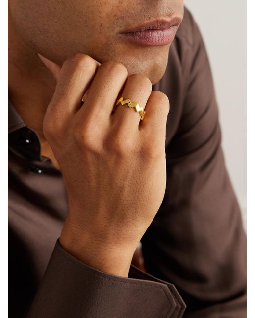 Mikia Metallic Snake-Plated Diamond Ring for men