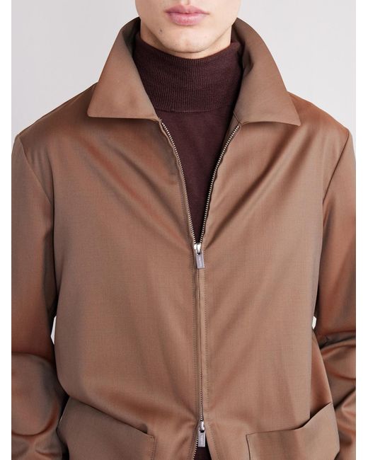 Barena Brown Cotton-Blend Gabardine Overshirt for men