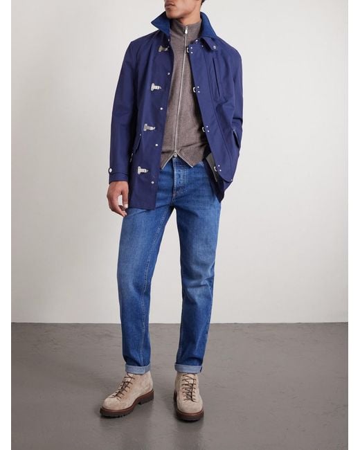 Brunello Cucinelli Brown Cashmere Zip-Up Sweater for men