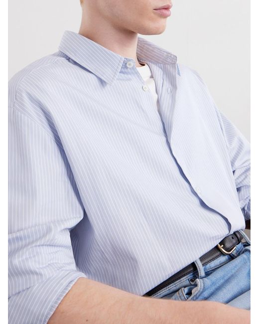 A.P.C. White Malo Striped Organic Cotton Shirt for men