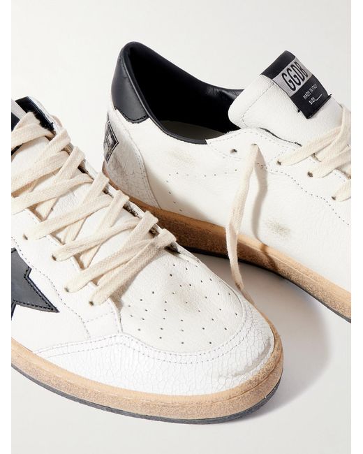 Golden Goose Deluxe Brand Natural Ball Star Distressed Leather Sneakers for men