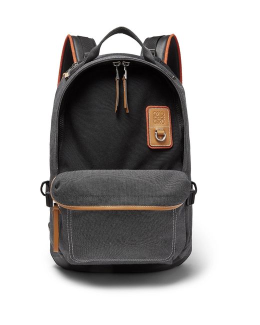 Loewe Black Eye//nature Leather-trimmed Canvas Backpack for men