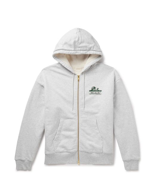 Aimé Leon Dore Men's White Unisphere Logo-Print Cotton-Jersey Zip