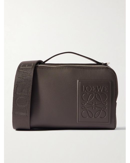Loewe Camera Mini Umhängetasche aus Leder mit Logoapplikation in Black für Herren