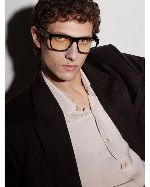 Tom Ford Black Square-Frame Acetate Glasses for men