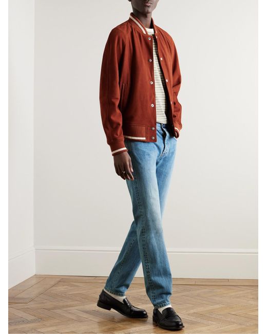 Mr P. Blue Slim-fit Organic Selvedge Jeans for men