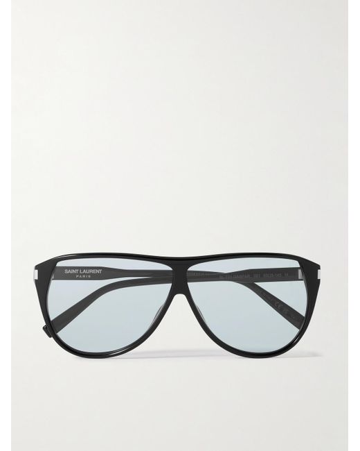 Saint Laurent Black Aviator-Style Acetate Sunglasses for men