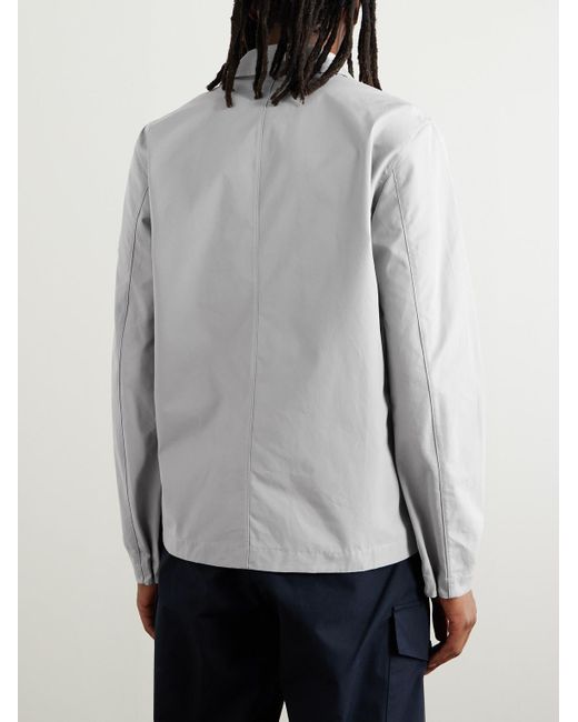 Stone Island Hemdjacke aus Baumwoll-Canvas mit Logodetail in Gray für Herren