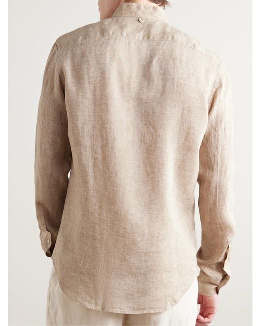 Slowear Natural Glanshirt Grandad-collar Linen Shirt for men
