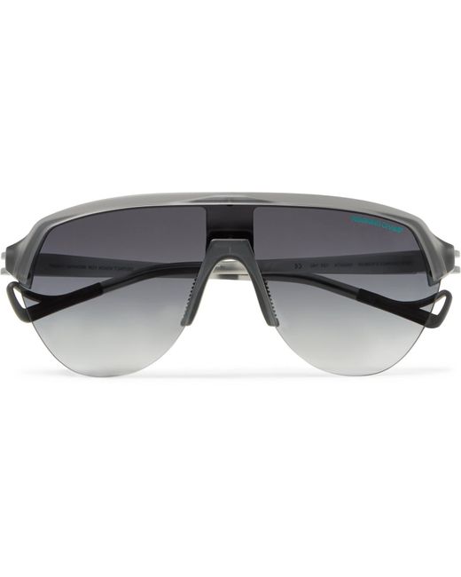 District Vision Gray + Reigning Champ Nagata Speed Blade Aviator-style Acetate Sunglasses for men