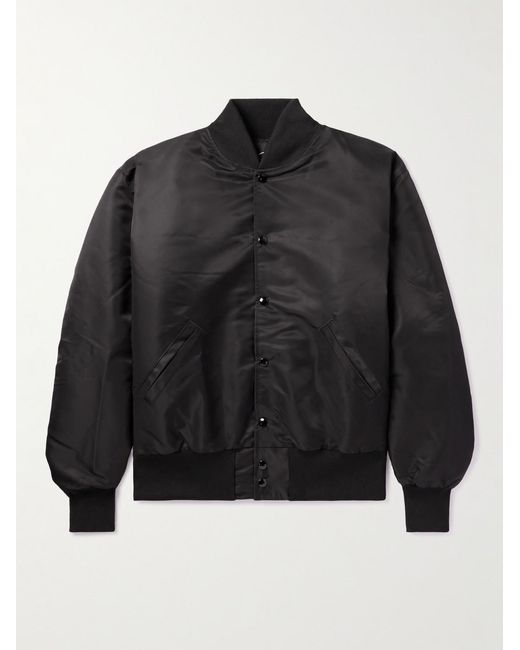 Local Authority Black Appliquéd Shell Bomber Jacket for men