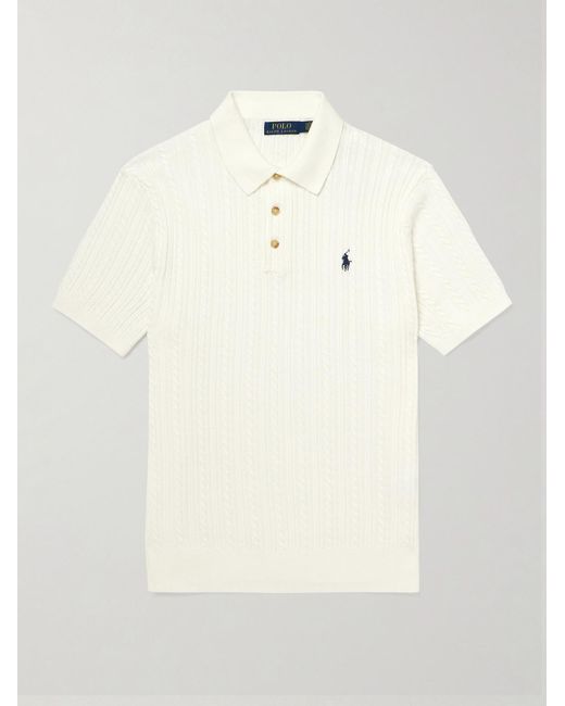 Polo Ralph Lauren Natural Cable-knit Cotton Polo Shirt for men