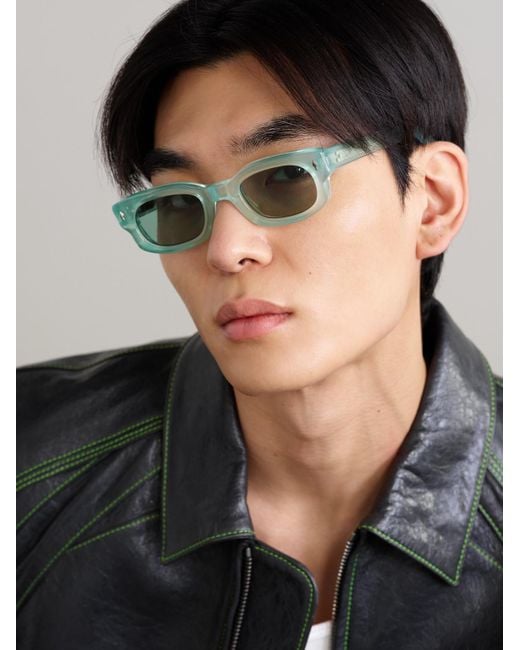 Jacques Marie Mage Green Whiskeyclone Rectangular-Frame Acetate Sunglasses for men