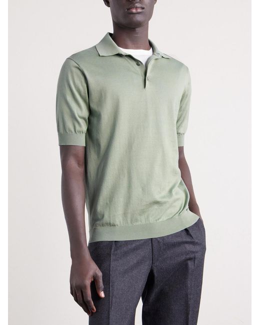 Lardini Green Cotton Polo Shirt for men