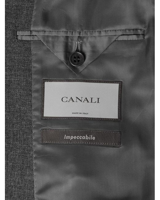Canali Black Impeccable Super 130S Wool Suit Jacket for men