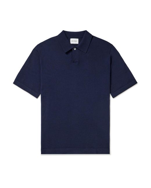 Norse Projects Blue Jon Wool-blend Polo Shirt for men