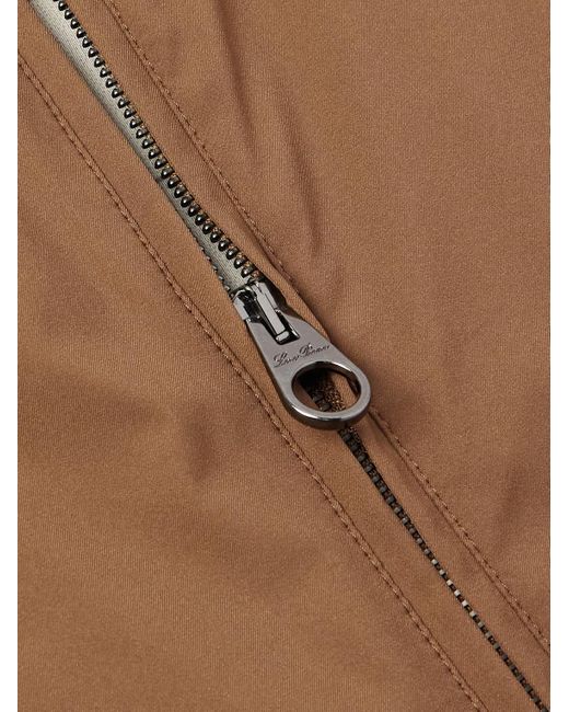 Loro Piana Brown Storm System® Twill Bomber Jacket for men