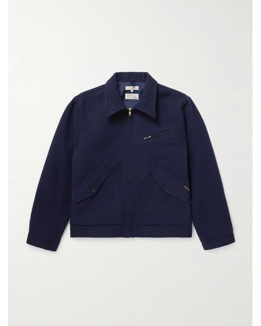 Nudie Jeans Blake Bomberjacke aus einer Wollmischung in Blue für Herren