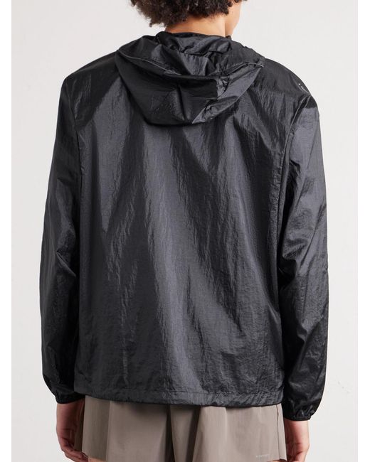 Satisfy Gray Logo-Appliquéd Rippy Ripstop-Panelled Pertex Diamond Fuse Hooded Jacket for men
