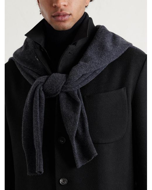 Saman Amel Black Nehru Wool Jacket for men