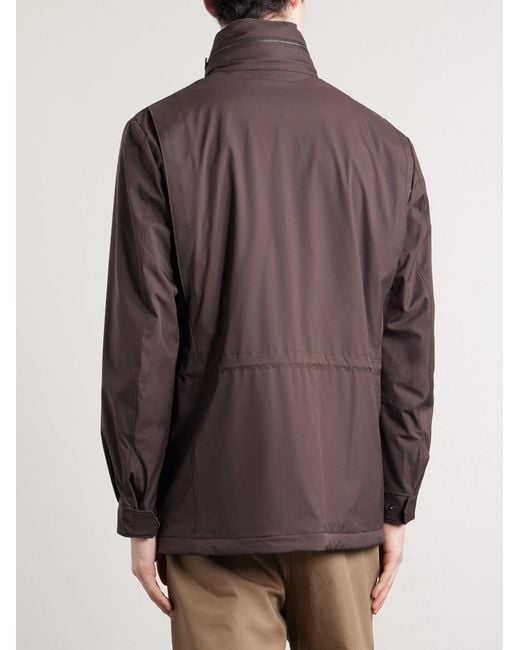 Loro Piana Brown Traveller Windmate Storm System Shell Hooded Field Jacket for men