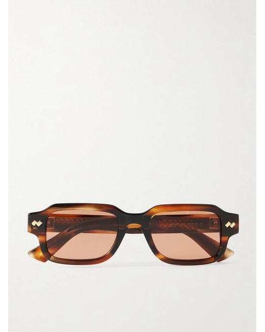 Bottega Veneta Brown Intrecciato Square-frame Acetate And Gold-tone Sunglasses for men