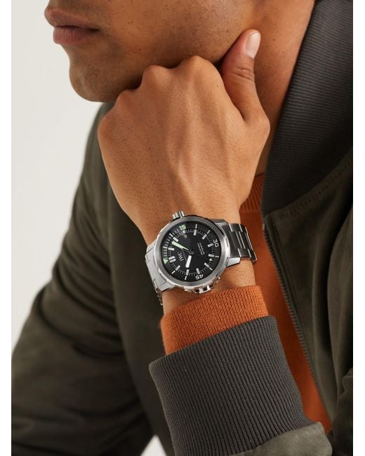 Iwc Black Aquatimer Automatic 42Mm Stainless Steel Watch, Ref. No. Iw328803 for men