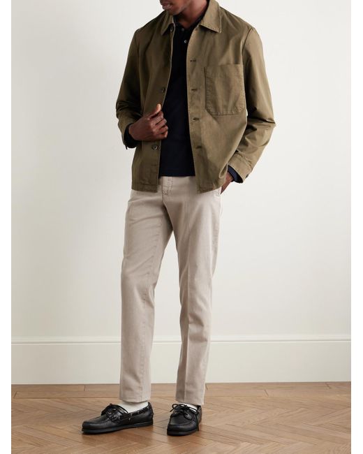 Pantaloni Slim-Fit A Gamba Affusolata di Incotex in Natural da Uomo