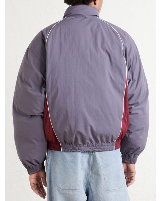 Balenciaga Purple Logo-Print Shell Down Jacket for men
