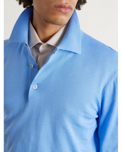 Tom Ford Blue Cotton Polo Shirt for men