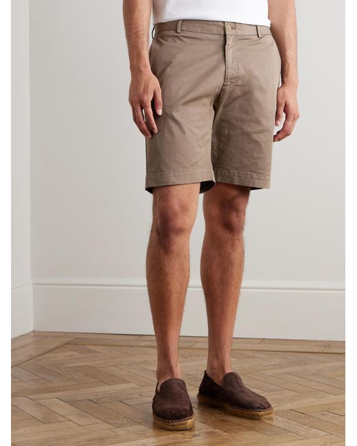 Sunspel Natural Straight-leg Garment-dyed Cotton-blend Twill Chino Shorts for men