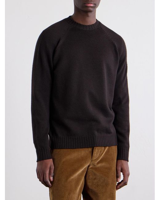 John Smedley Black Denver Extrafine Merino Wool Sweater for men
