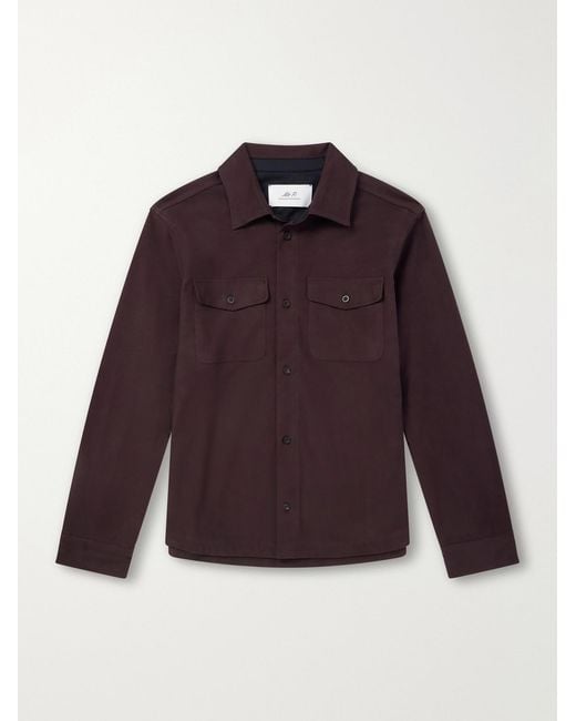 Mr P. Purple Cotton-Blend Moleskin Shirt for men