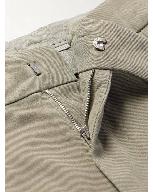Brunello Cucinelli Gerade geschnittene Shorts aus Baumwoll-Twill mit Falten in Stückfärbung in Natural für Herren