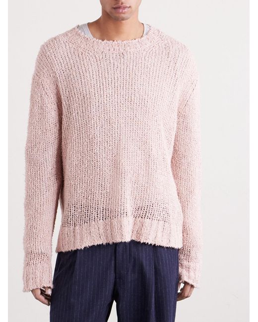 Linen Sweater di Jil Sander in Pink da Uomo