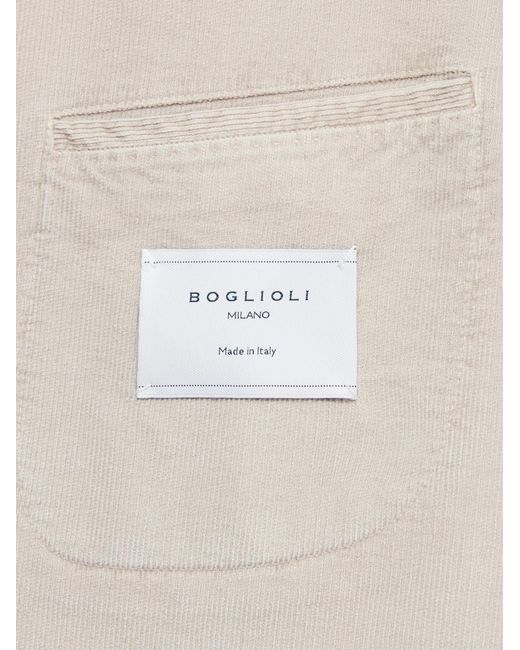 Boglioli Natural Cotton-blend Corduroy Suit Jacket for men